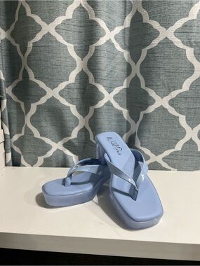 Wild Pair Light Blue Platform Thong Sandals